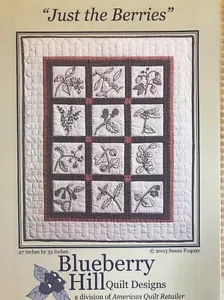 Disegni trapunta Blueberry Hill, Just the Berries, cucitura Bluework - nuovo - Foto 1 di 3