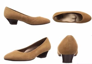 Nuevo en caja $230 Success Walk Mujer Puntera Redonda Zapatos de salón Tacones Talla 22E Gamuza Cuero Japón - Imagen 1 de 2
