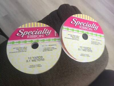 Vtg Fantastic 1970s Retro  Fabric Trim Orange Yellow Boho 20 yards Each New - Image 1 of 4