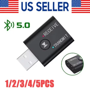 Bezprzewodowy nadajnik audio USB Bluetooth 5.0 odbiornik adapter 3,5 mm do telewizora samochodowego - Zdjęcie 1 z 14