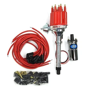 Pertronix Ignition Kit Includes Chevy Sb/Bb Billet Dist Red Cap, Coil & Wires - Picture 1 of 1
