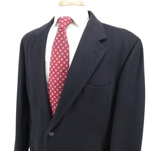 Grant Thomas 100% Cashmere Dark Navy Flannel Blazer Sport Coat Jacket Mens 42 - Picture 1 of 17