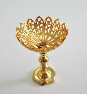 dollhouse doll house miniature TALL FRUIT BOWL ON STAND - Picture 1 of 2