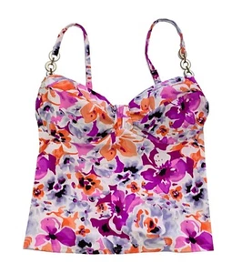 Catalina, Top de Baño Blanco con Estampado Floral Multicolor, Talla XL - Imagen 1 de 3
