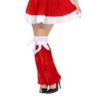 Festival Party Gloves Red Leg Warmers Hat Adult Female Christmas Santa Costume