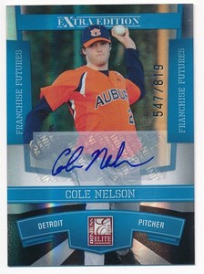 COLE NELSON 2010 DONRUSS ELITE EXTRA RC ROOKIE AUTOGRAPH SP AUTO #547/819 C2