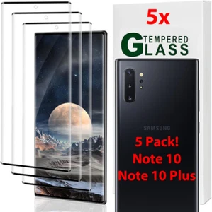 5-Pack Tempered Glass Screen Protector For Samsung Galaxy Note 10 Note 10+ Plus - Picture 1 of 6