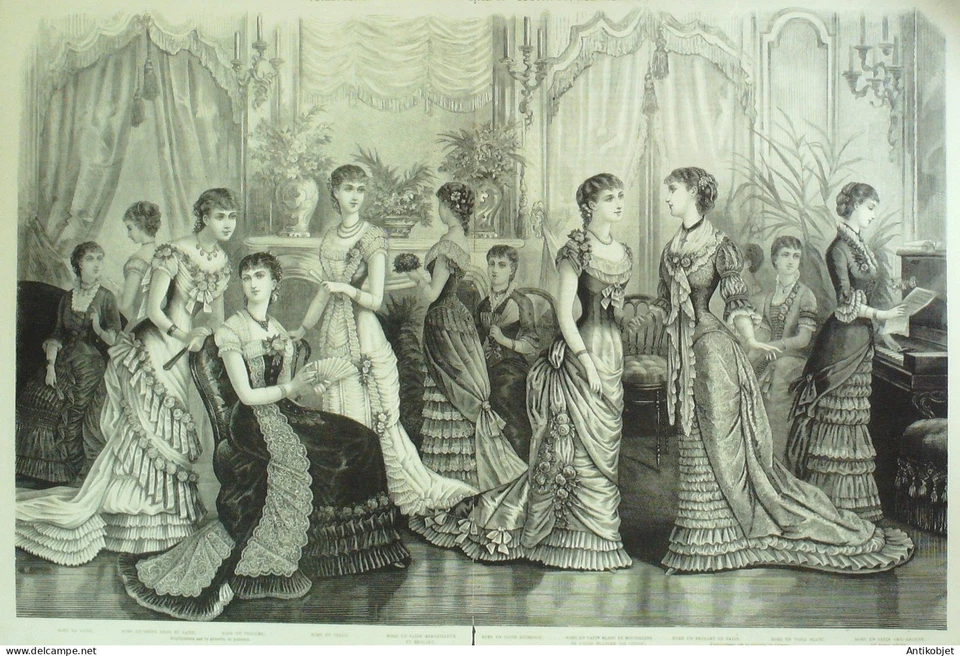 Gravure de mode La Mode illustrée (Maison Coussinet) - Photo 1/1