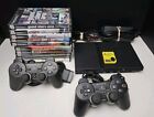 PlayStation 2 Slim Console (SCPH-75001) W/ 10 Games, Memory Card, &2 Controllers