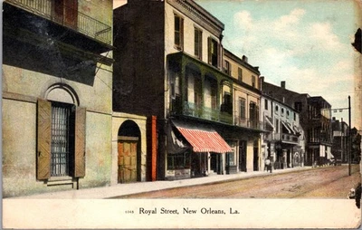 Royal Street New Orleans Postcard French Quarter View Creole Era Architecture - Image 1 of 2
