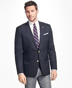New Brooks Brothers 1818 Men Blazer Loro Piana Wool Fitzgerald 38 Short MSRP 748 - Picture 1 of 7