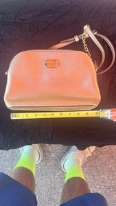 NWT Michael Kors Bag Cindy LG Dome  Crossbody Rose Gold Leather - Picture 1 of 6