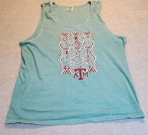 Comfort Colors NCAA Texas A&M 'Gig Em Aggies' Tank Tee XXL Teal Vintage Wash - Picture 1 of 5