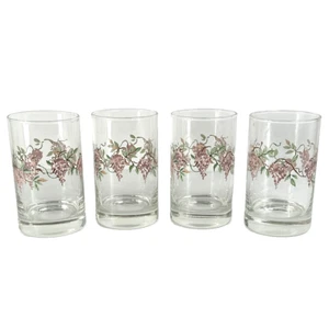 Set of 4 Corelle Wisteria Coordinates 7 oz. Juice Glasses Lilac Purple 4" Tall - Picture 1 of 6
