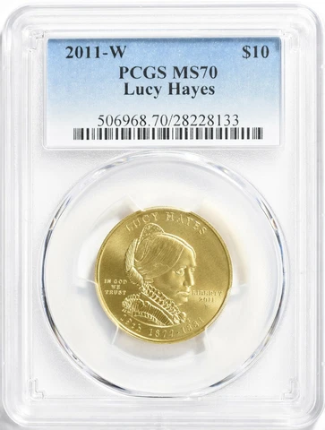 2011-W LUCY HAYES FIRST SPOUSE $10 GOLD PCGS MS70 Cover