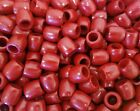 Lot Of 100 Red Macrame 16mm 5/8" Barrel Wood Art Craft Beads With Large Hole