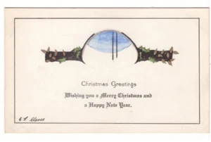 Christmas Greetings, Signed C.R. Cleves, Vintage Christmas Card #2 - Picture 1 of 2