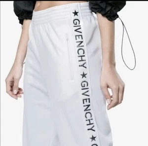 GIVENCHY LOGO  TRACK NEOPRENE TECHNICAL PANTS WHITE SILVER GIVENCHY/STARS  $1165 - Picture 1 of 13
