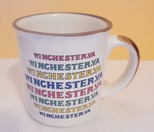Winchester VA Coffee Cup Mug Travel Souvenir Vintage White Tan Free Shipping - Picture 1 of 4
