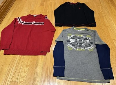 Lote de 3 camisas polo de manga larga suéter talla 10/12 de Arizona y Estados Unidos para niños Foto 1 de 4