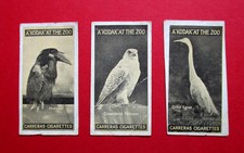 CARRERAS  3 ANTIQUE  1924 CIGARETTE CARDS  A KODAK AT THE ZOO  3-4-5  SERIES 1