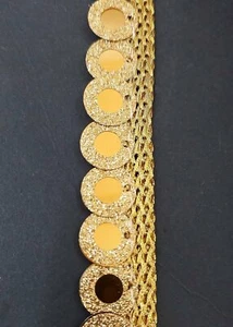 13 mm Secuencia Espejo Encaje Borde y Borla Latkan Jhalar Vestido con Flecos Sari 9 Mtr - Imagen 1 de 21