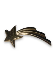Vintage Gold Toned Shooting Star Brooch/Pin 2 Inches - Picture 1 of 6