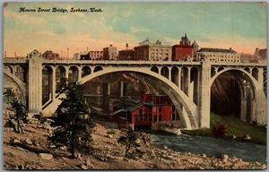 Postcard Spokane Washington c1910s Monroe Street Bridge River - Picture 1 of 2