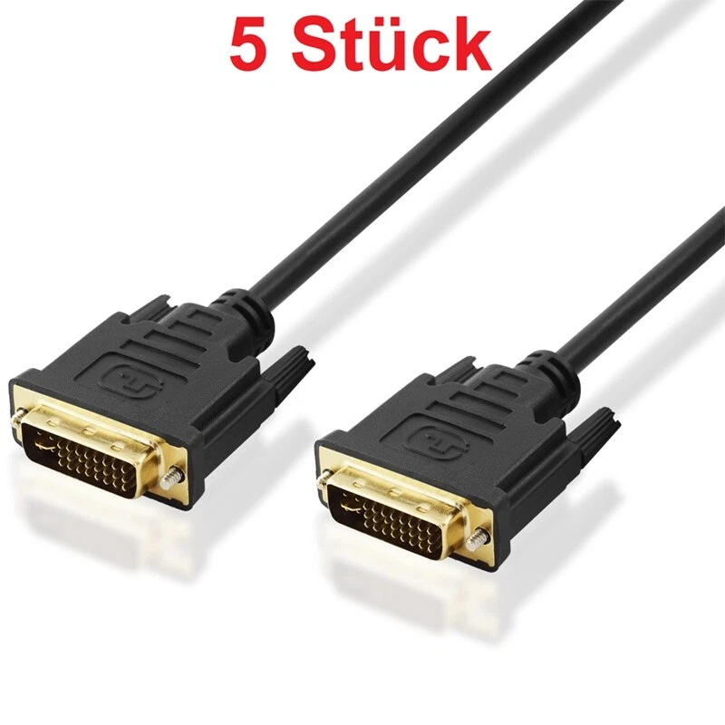 2m DVI-I Kabel 24 + 5 Dual Link Stecker für PC Monitor Computer Laptop FullHD - Bild 1 von 3