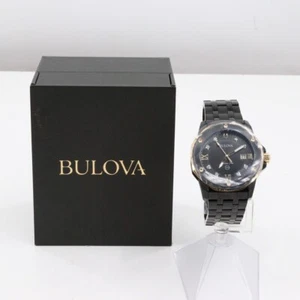 Bulova Marine Star Quarz Diamant schwarzes Zifferblatt Uhr 98D176 (PZ1004419) - Bild 1 von 6