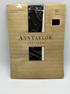Vintage Ann Taylor Pantyhose Small Bark Brown Microfibre Light Opaque ControlTop - Imagem 1 de 4