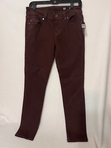 Miss Me Womens Size 28 Dark Wine Stretch Mid Rise Skinny Denim Jeans EUC - Picture 1 of 8