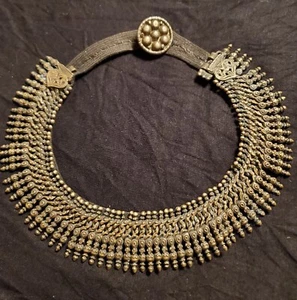 SELTENES SAMMLERSTÜCK ANTIKER STAMMESRAJASTHAN ALTER SILBER ANHÄNGER VERRIEGELUNG CHOKER - Bild 1 von 7