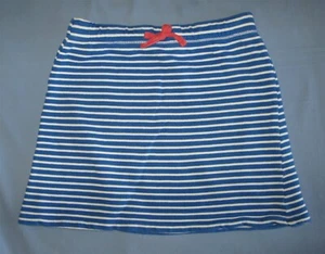 Mini Boden Striped Skirt Heart Pockets Bright Blue & White 11-12 Y GUC - Picture 1 of 10