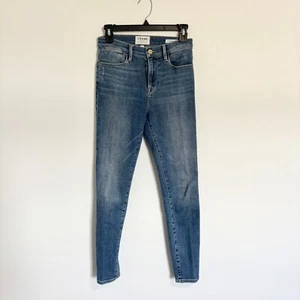 FRAME Le High Skinny Crop Jeans Denim Blue Wash High Rise Womens Size 26 - Picture 1 of 6
