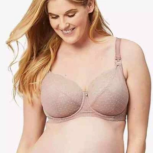Cake Maternity TimTams Flexi Wire Nursing Bra 32G NWT Mesh Polka Dots - Picture 1 of 3