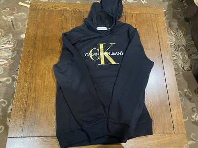 Calvin Klein Jeans Gold Logo Hoodie Sweater Size L - Image 1 of 3