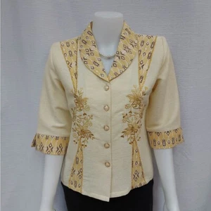 Thai silk lace Dress shirt blouse Fashion Beautiful Casual elegant lady #0003 - Picture 1 of 1