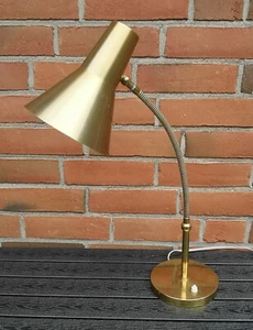 1960er Jahre Designer Messing Schreibtischlampe - danish norge brass desk lamp - Picture 1 of 11