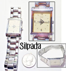 SILPADA Reloj de Cuarzo Hombre/Novio Cara Rectángulo Despliegue Banda Batería Nueva - Imagen 1 de 6