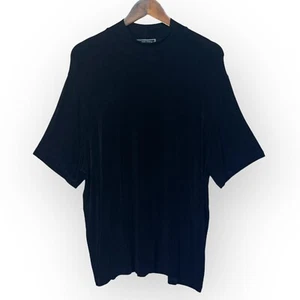 Top Frazier Lawrence Slinky para mujer talla 3X negro elástico cuello falso manga corta - Imagen 1 de 9