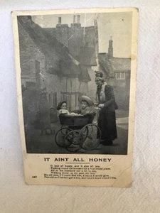 Vintage Postcard It Aint All Honey. Living Picture. 1906 Woman Pram Children - Picture 1 of 2