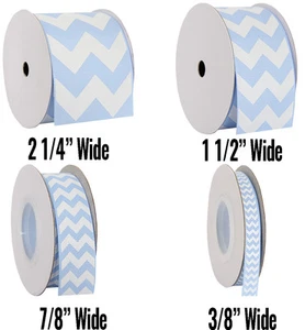 Chevron Grosgrain Ribbon 3/8",7/8",1 1/2",2 1/4" widths 5 &10 yd rolls 19 colors - Picture 1 of 22