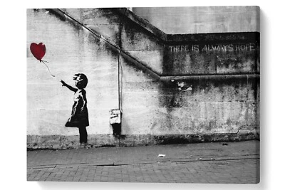 BANKSY Street Art Leinwandbild Graffiti Wandbilder Vlies Bilder Leinwand Bild - Bild 1 von 4