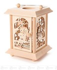 Tischlaterne Eule mit Glaseinsatz für Teelicht oder Votivkerze 12 cmx17 cmx12 cm