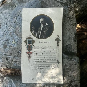 Antik 1929 Papst Pius XI Segen & vollkommener Ablass Vatikan Siegel signiert - Bild 1 von 9
