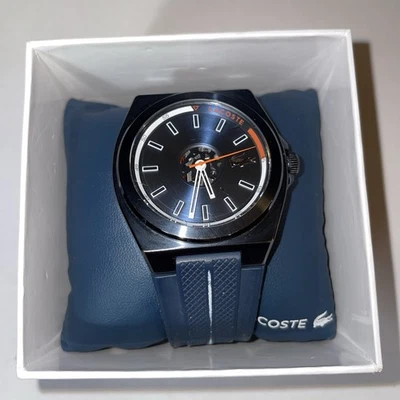Lacoste Men's Reno Blue Silicone Watch, 2011334 skeleton center , See photos - Image 1 of 4