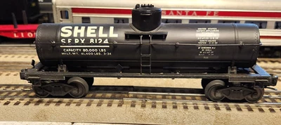 RARE Lionel 2955 Black SHELL TANK CAR, GOOD RESTORED COND IT HAS POSTWAR TRKS - Image 1 of 4