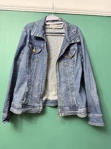 Christopher & Banks Denim Jacket. Mens XL. Blue Denim. Zip broken. SKU 49007 - Picture 1 of 7