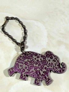 HERMES Elefant Taschenanhänger Schlüsselanhänger Leder lila SV925 guter Zustand Frankreich - Bild 1 von 12